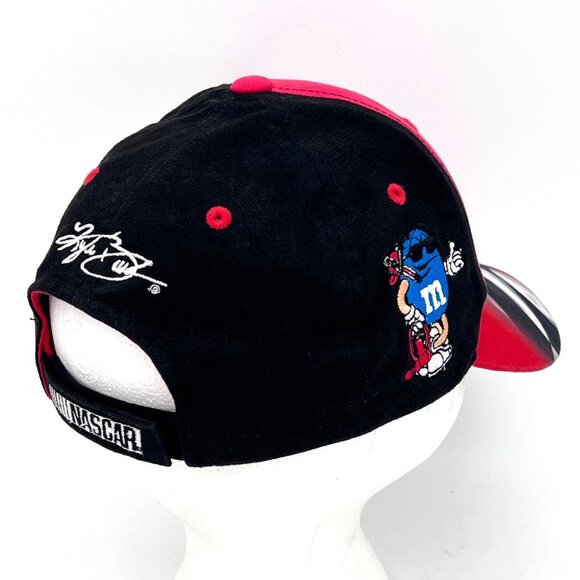 Kyle Busch #18 NASCAR M&Ms Joe Gibbs Racing Cap Hat 2016 Adjustable Red Black - Picture 5 of 12